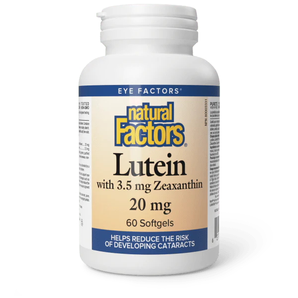 Lutein 20 mg with Zeaxanthin, 60 Softgels - Natural Factors