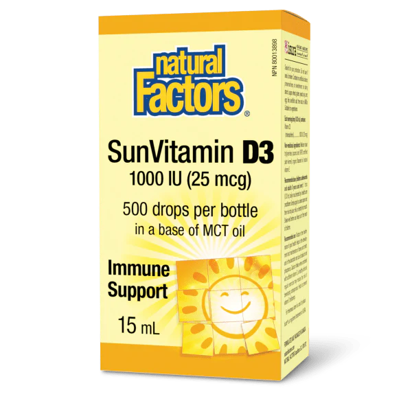 SunVitamin D3 Drops 1000 IU, 15 ML - Natural Factors