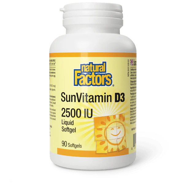 SunVitamin D3 2500 IU, 90 Softgels - Natural Factors