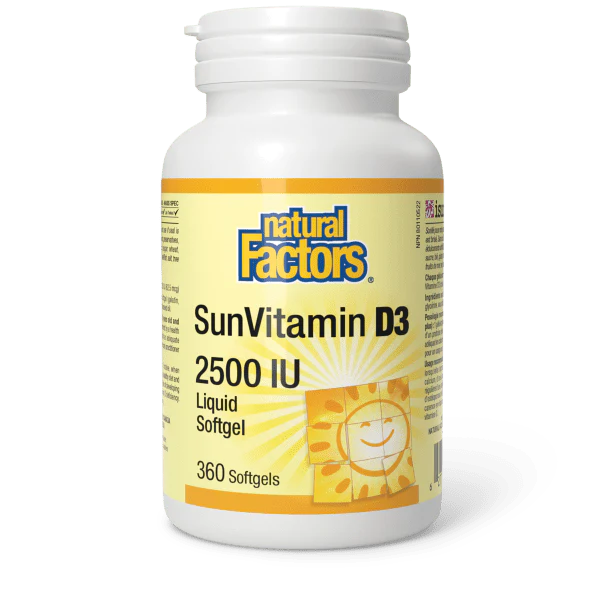 SunVitamin D3 2500 IU, 360 Softgels - Natural Factors