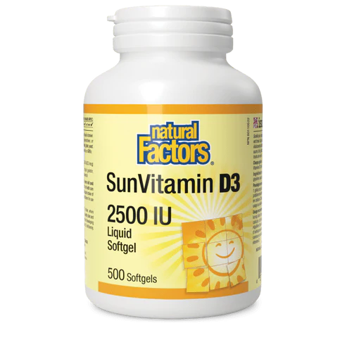 SunVitamin D3 2500 IU, 500 Softgels - Natural Factors