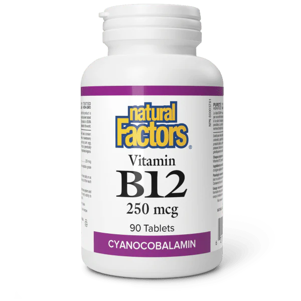 Vitamin B12 250 mcg, 90 Tablets - Natural Factors