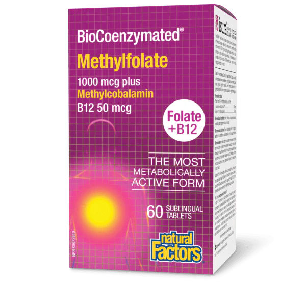 BioCoenzymated Methylfolate Folate + B12 1000 mcg/50 mcg BioCoenzymated™ 60 Sublingual Tablets