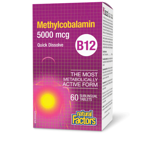 B12 Methylcobalamin 5000 mcg, 60 Sublingual Tablets - Natural Factors