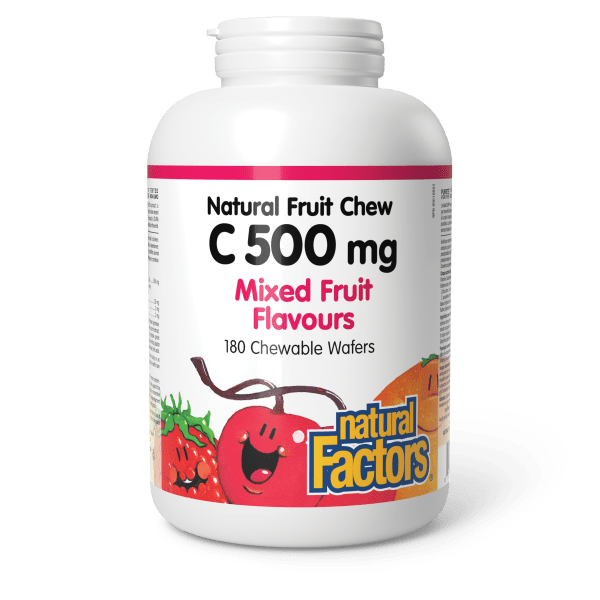 Vitamin C Chewable Mixed Fruit, 180 Chewable Waffers - Natural Factors