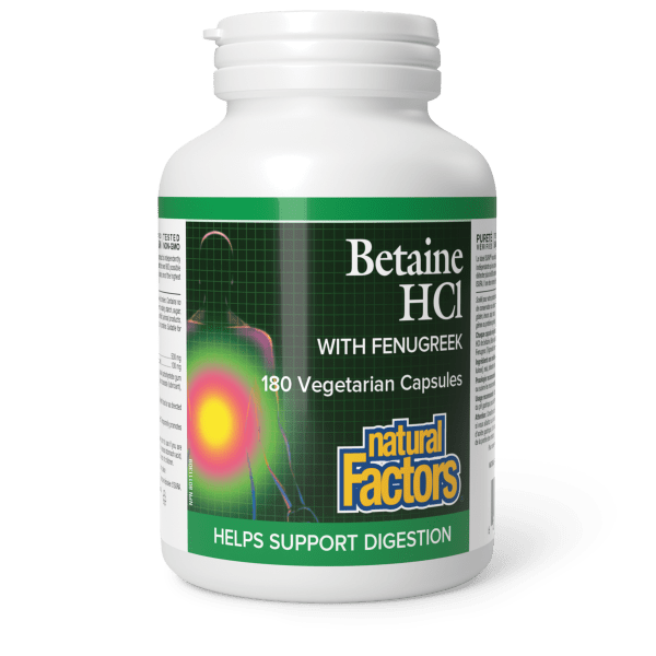 Betaine HCI with Fenugreek 180 Vegetarian Capsules
