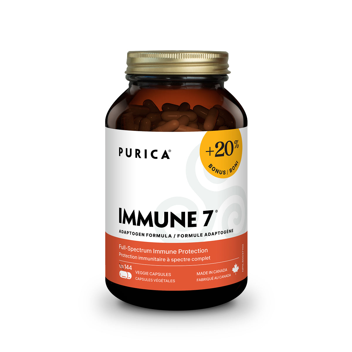 Purica Immune 7 Bonus Size, 144 vegetable capsules