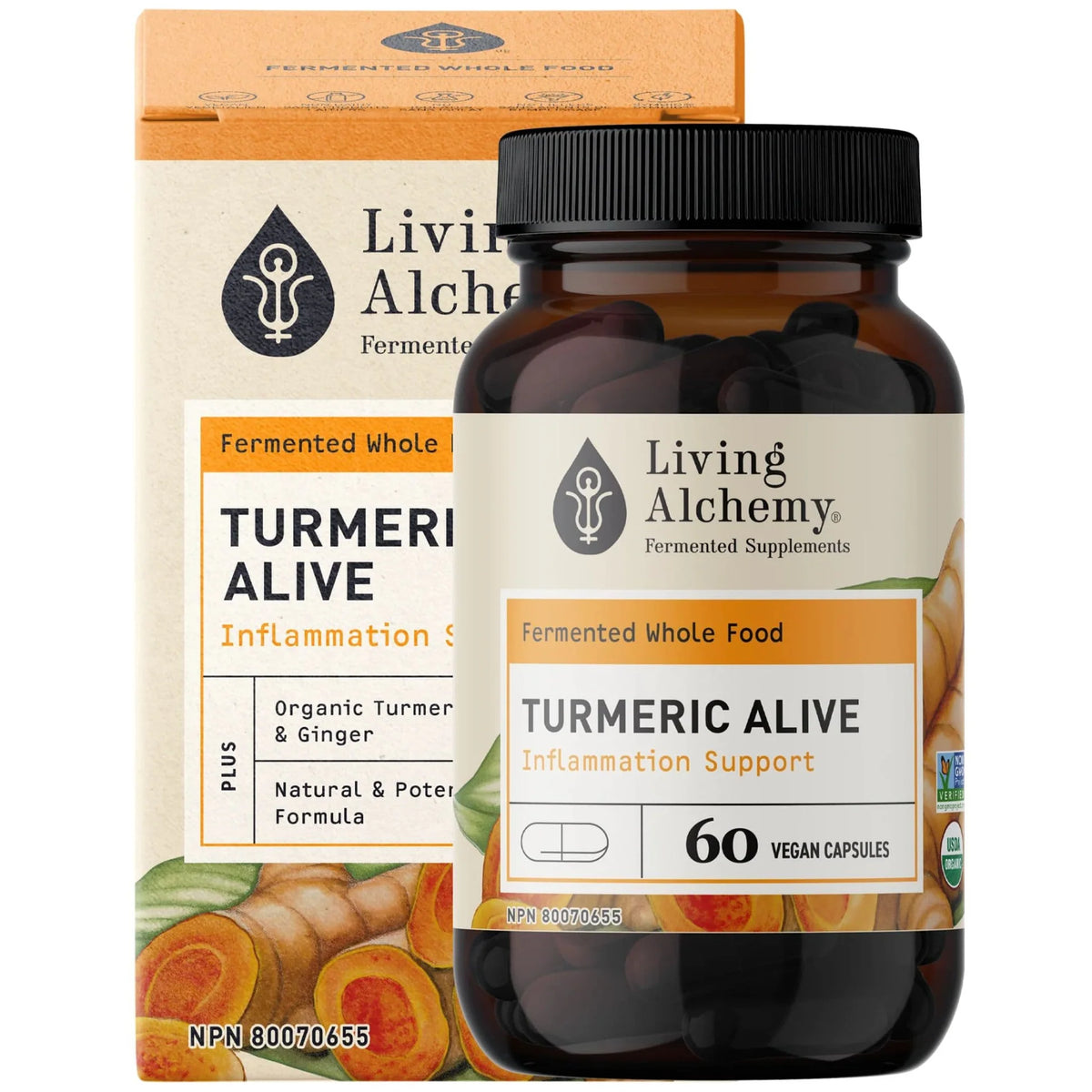 Living Alchemy Turmeric Alive – Fermented Turmeric & Ginger Formula 60s