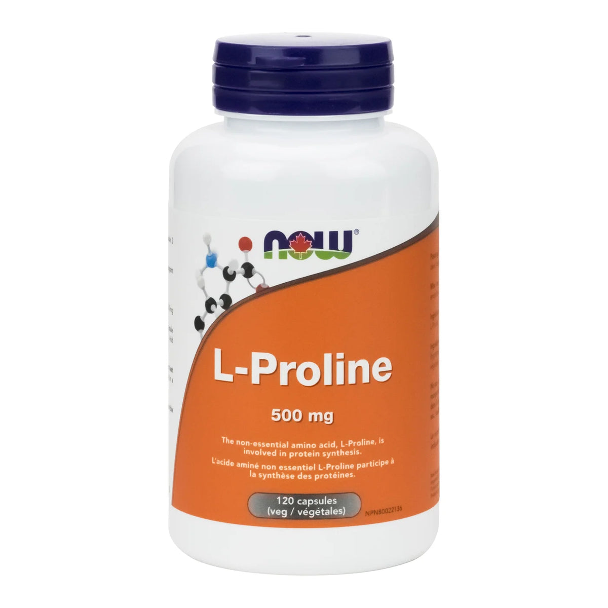 NOW® L-Proline 500 mg, 120 Veg Capsules