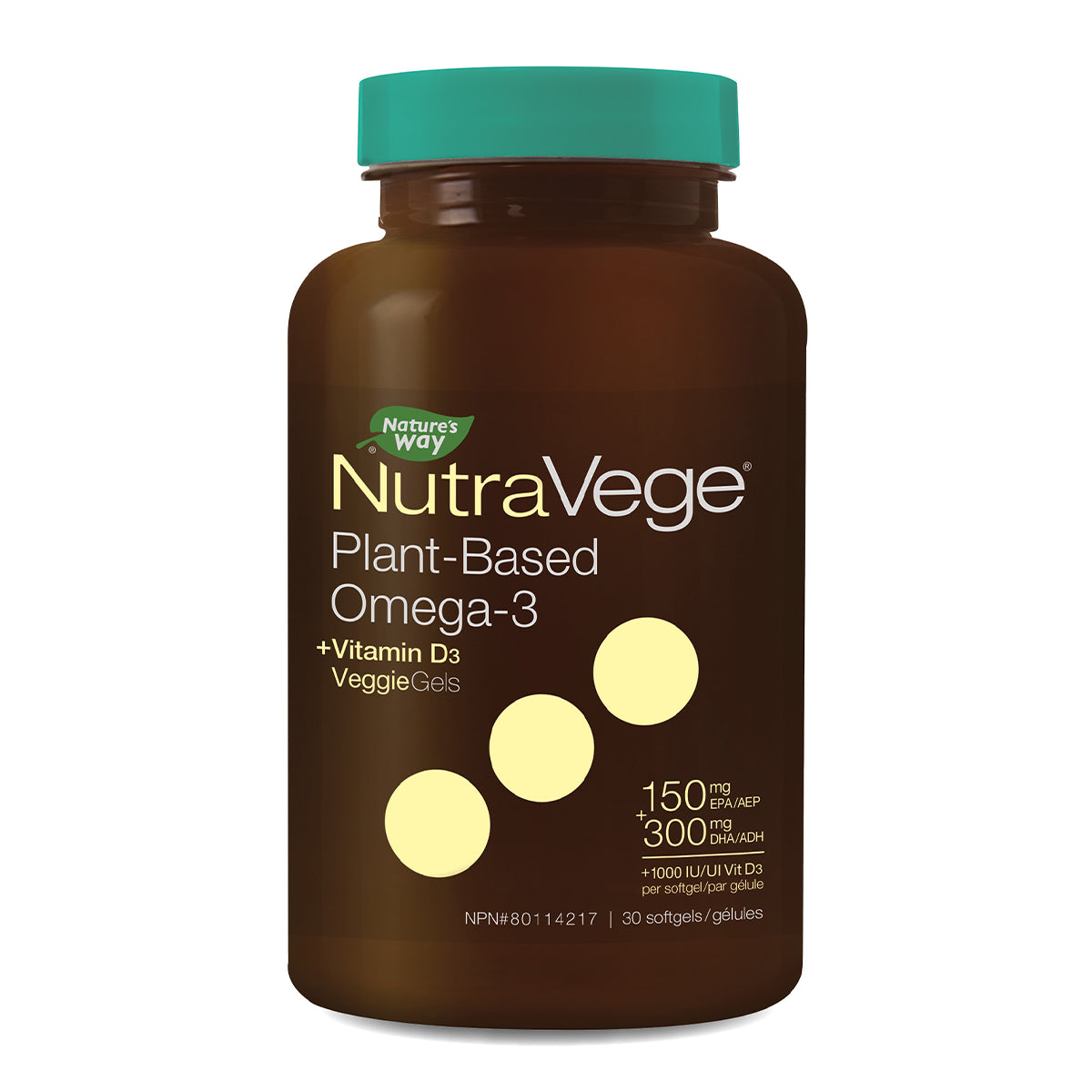 Omega-3 + Vitamin D3 Plant Based Fresh Mint-30 Softgels