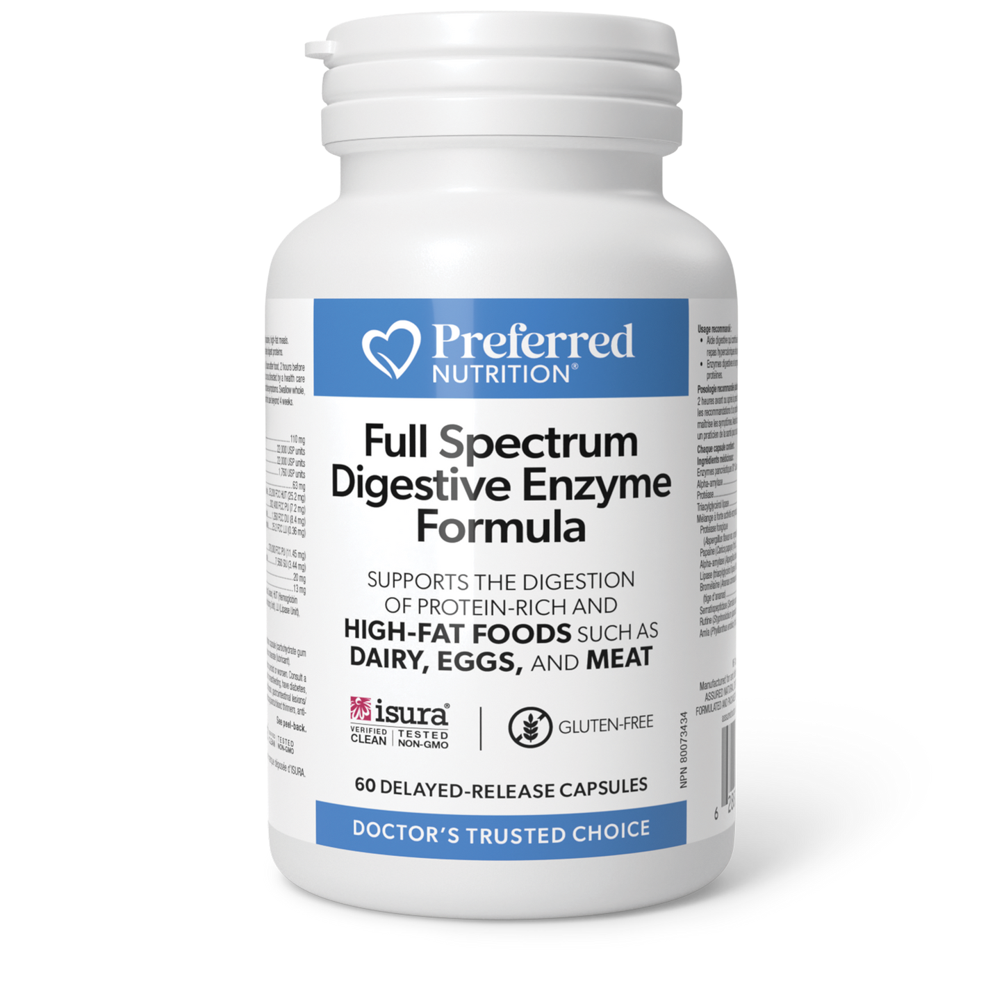 Preferred Nutrition® Full Spectrum Digestive Enzyme Formula 60 Delayed Release Capsules