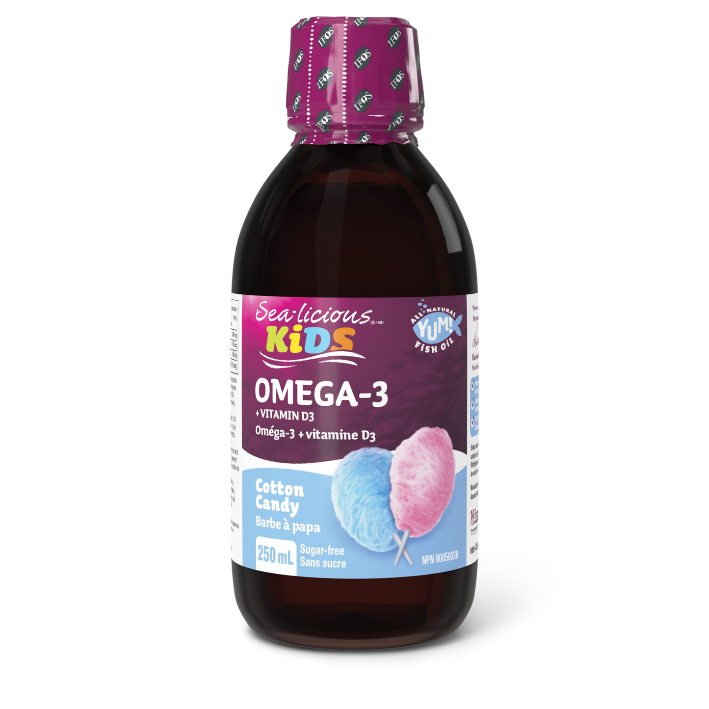 Sea-licious® Omega-3 + Vitamin D3 Kids 1136 mg 250 mL Liquid Cotton Candy