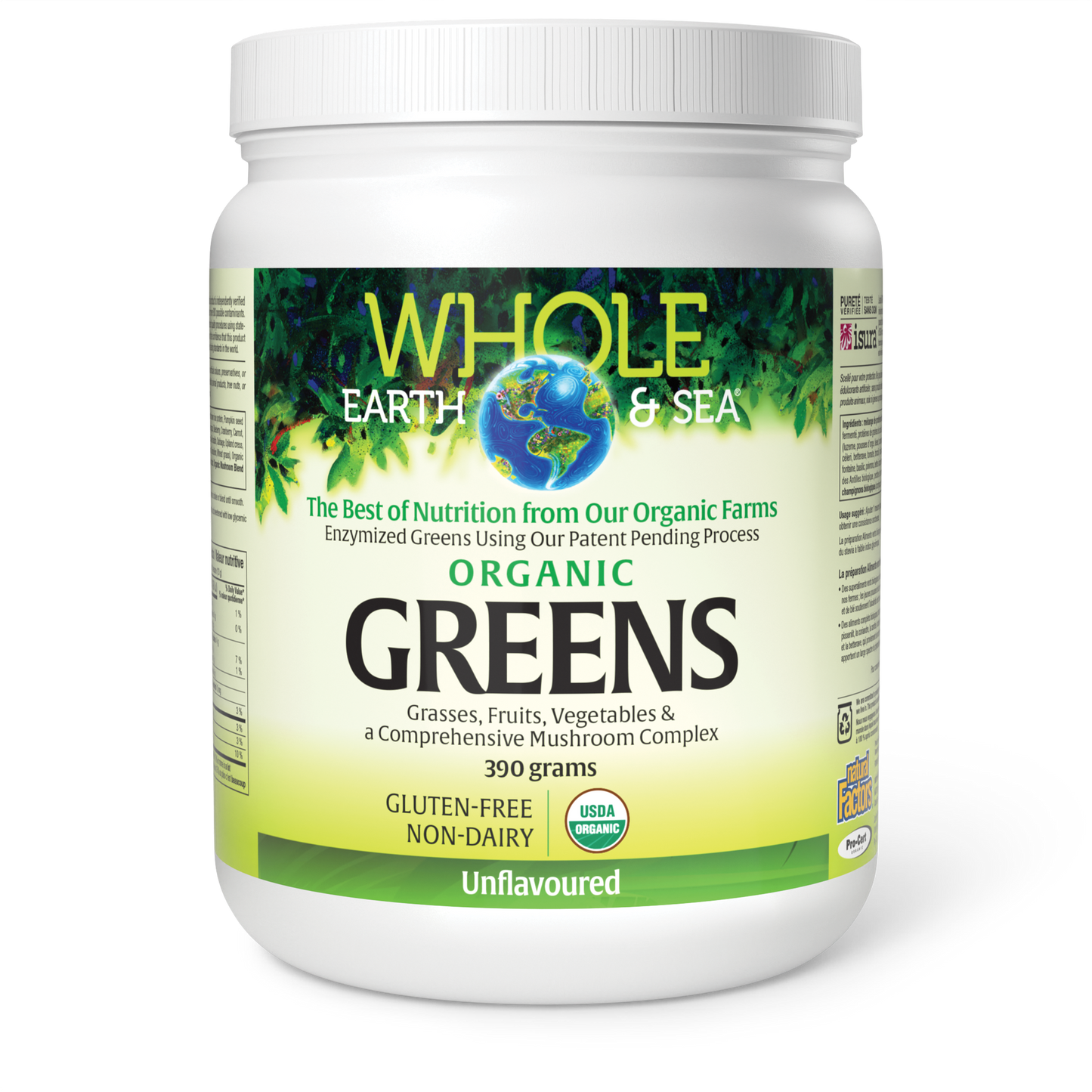 Whole Earth & Sea® Organic Greens 390 g Powder Unflavoured