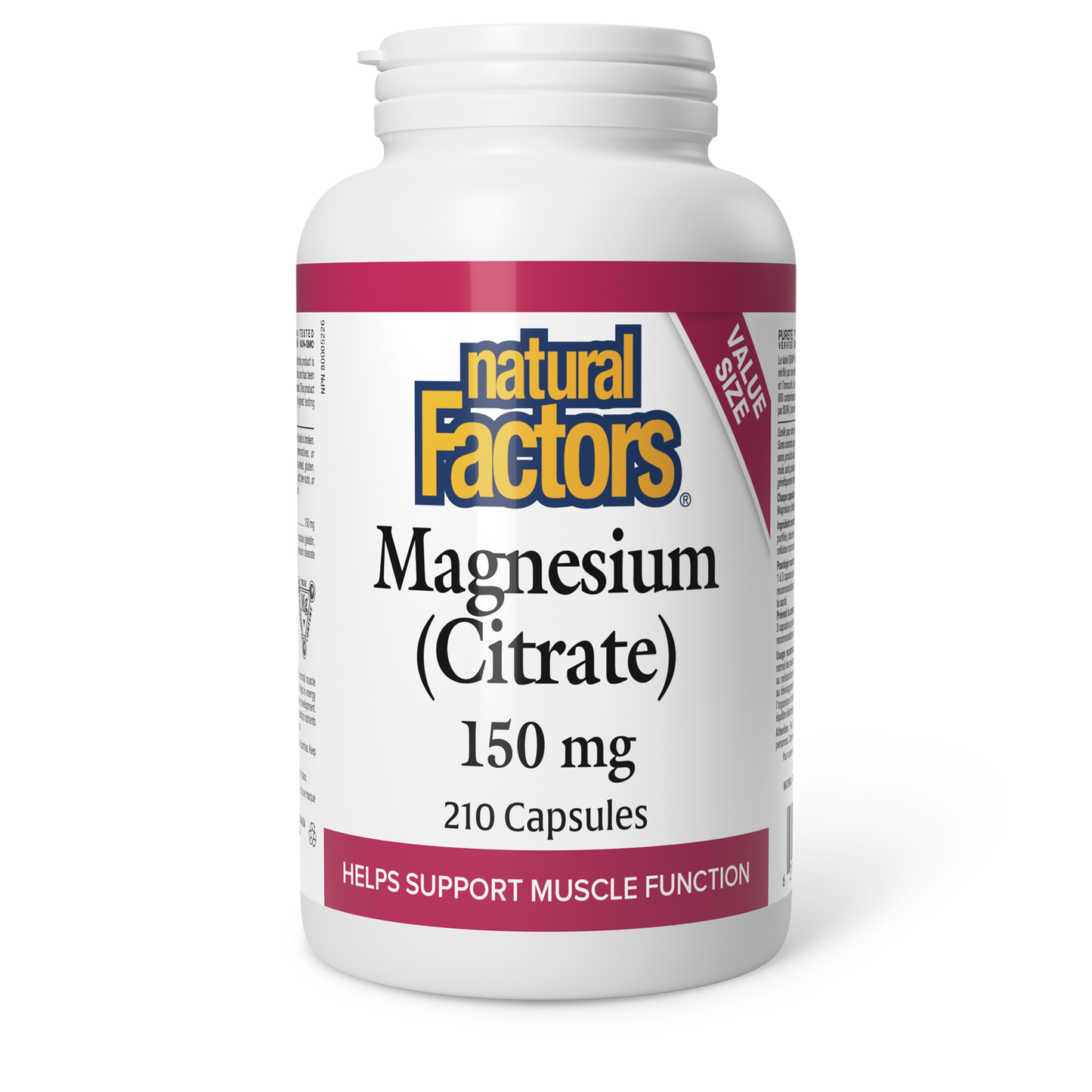 Natural Factors Magnesium (Citrate) 150 mg 210 Capsules