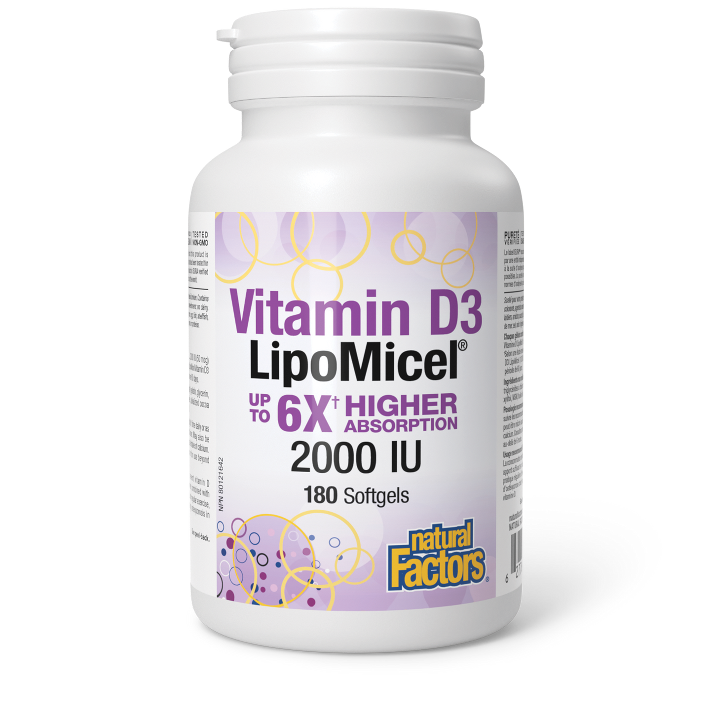 Natural Factors Vitamin D3 LipoMicel® 2000 IU 180 Softgels
