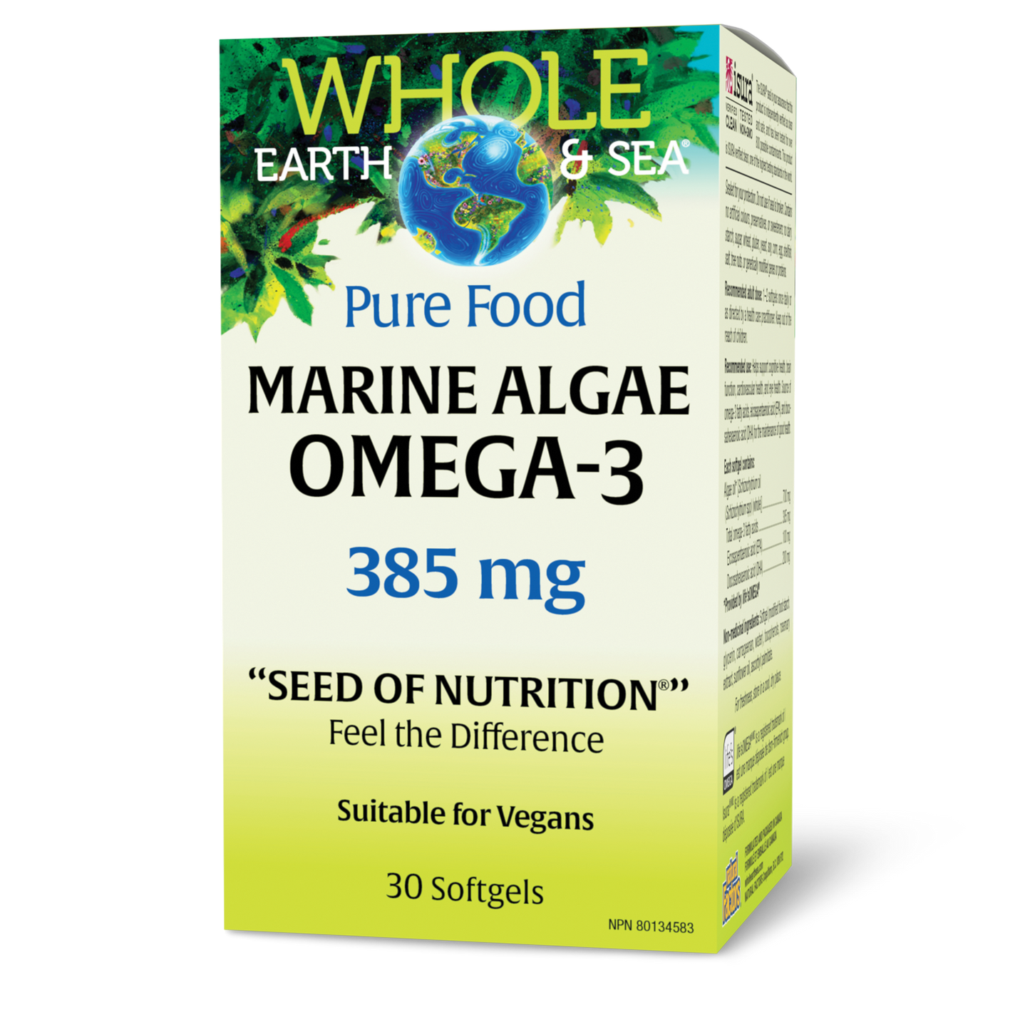 Whole Earth & Sea® Marine Algae Omega-3 385 mg 30 Softgels