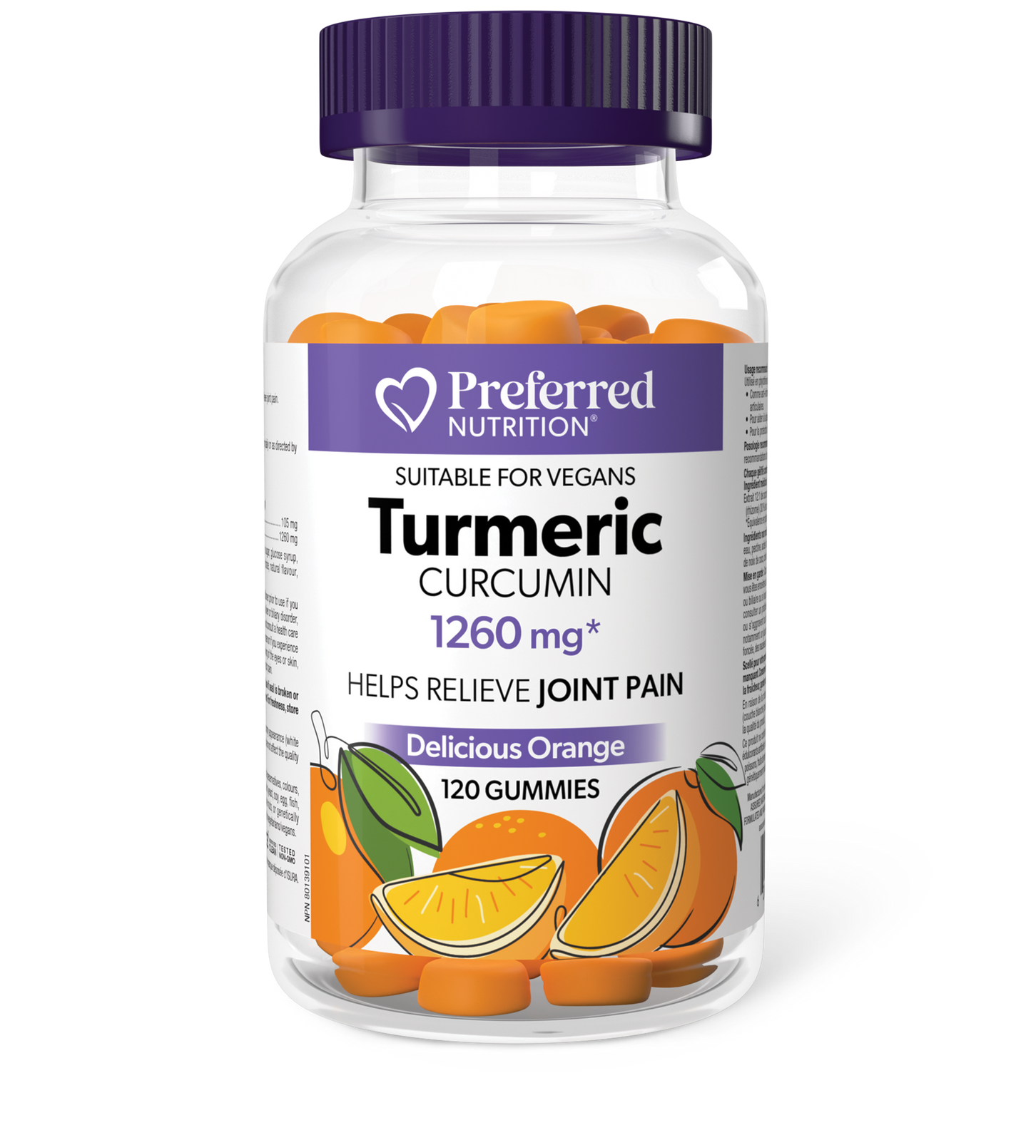 Preferred Nutrition® Turmeric Curcumin 1260 mg 120 Gummies Delicious Orange