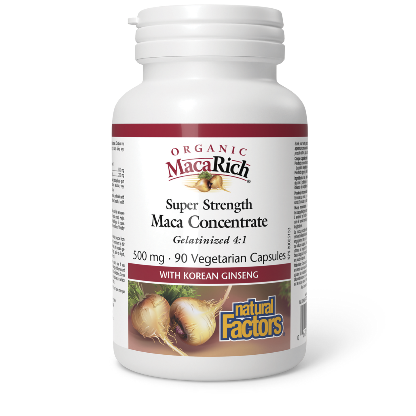 Natural Factors Organic MacaRich® Super Strength Maca Concentrate 500 mg 90 Vegetarian Capsules