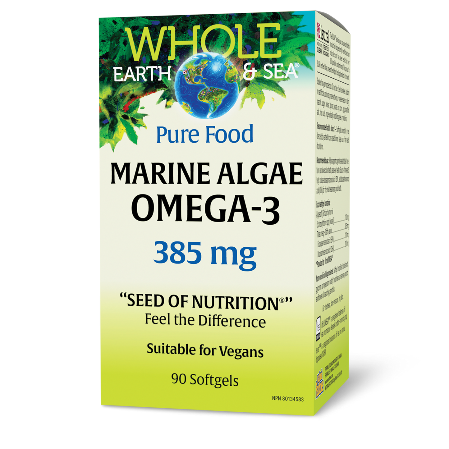 Whole Earth & Sea® Marine Algae Omega-3 385 mg 90 Softgels