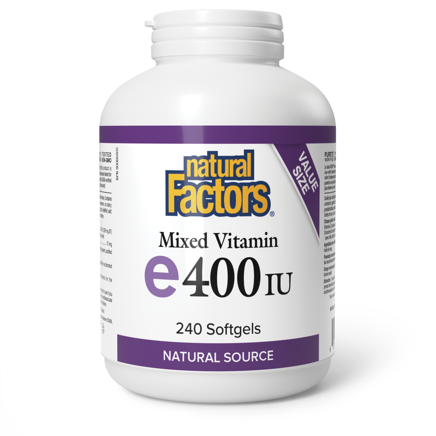 Natural Factors Mixed Vitamin E 400 IU 240 Softgels