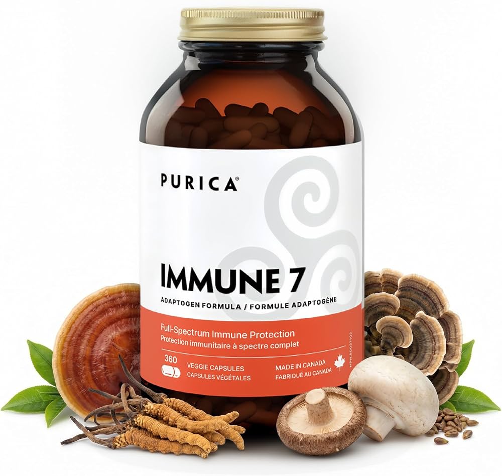 Purica Immune 7 Mushroom & Antioxidant Supplement 360 size