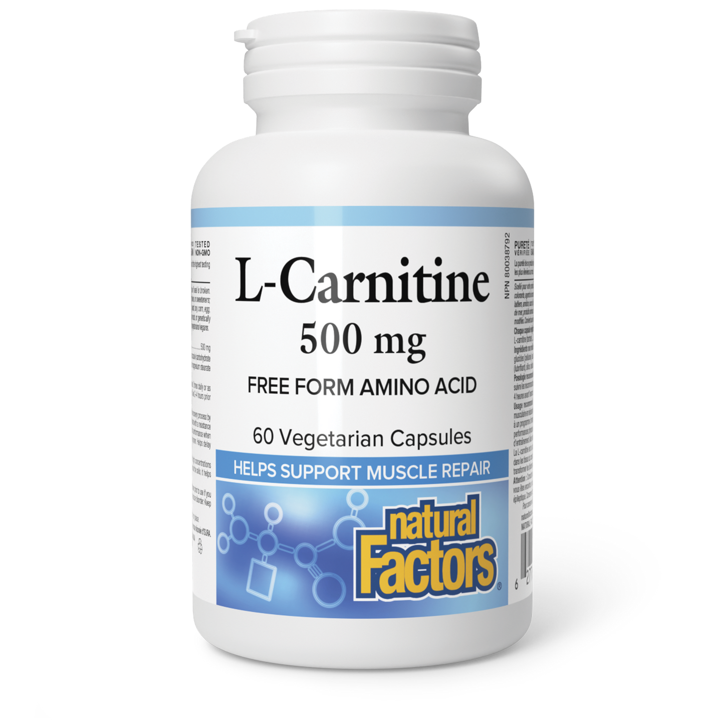 Natural Factors L-Carnitine 500 mg 60 Vegetarian Capsules