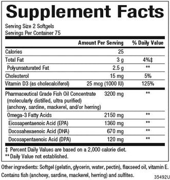 RxOmega-3 with Vitamin D3 900mg 150 Softgels