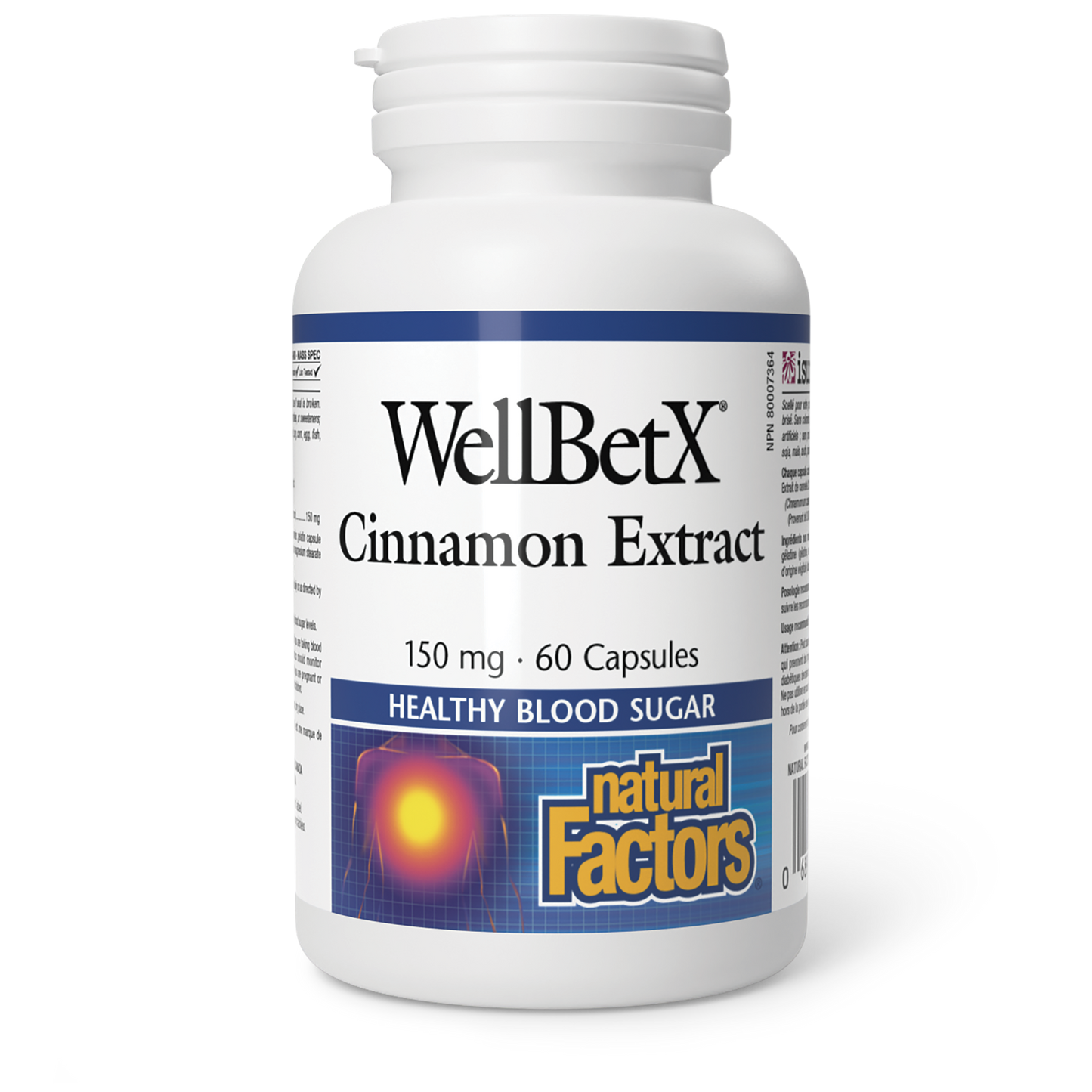 Natural Factors WellBetX® Cinnamon Extract 150 mg 60 Capsules