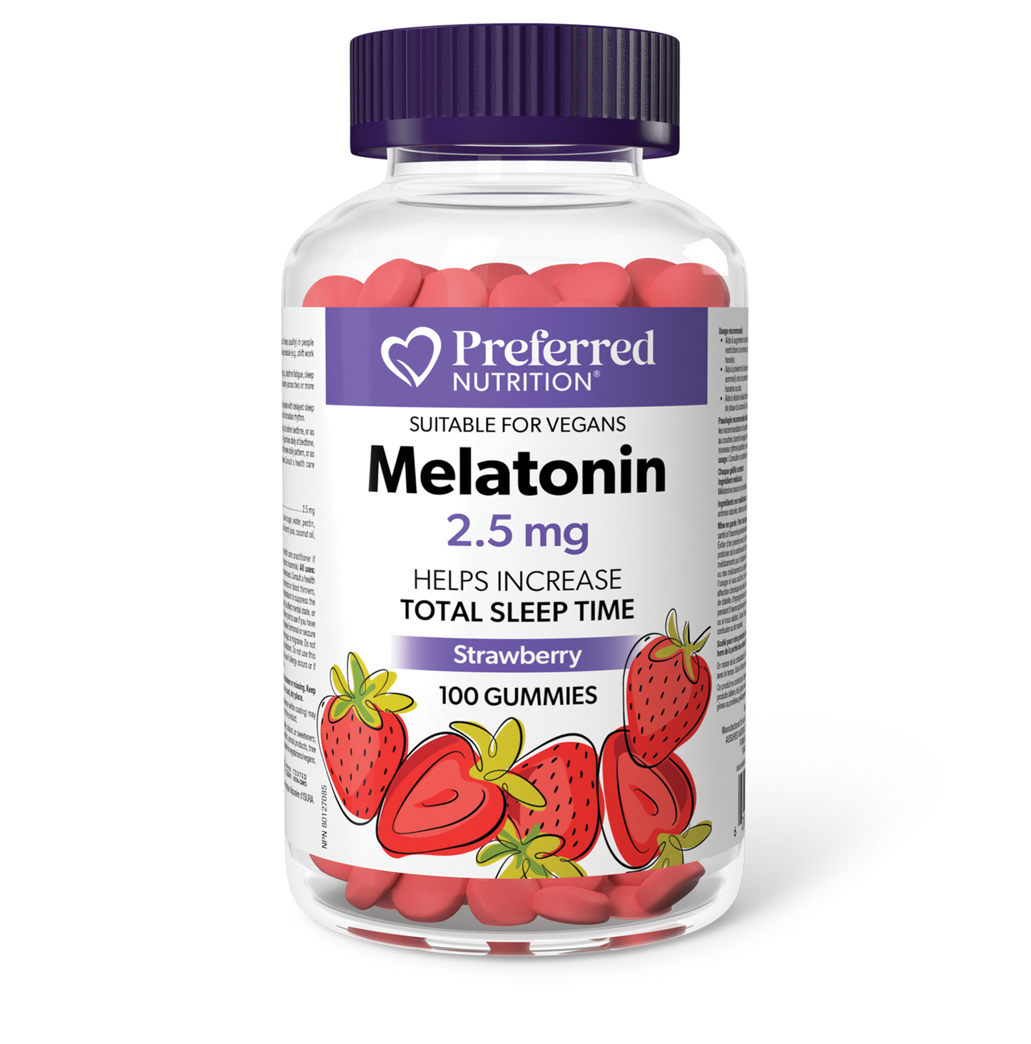 Preferred Nutrition® Melatonin 2.5 mg 100 Gummies Strawberry