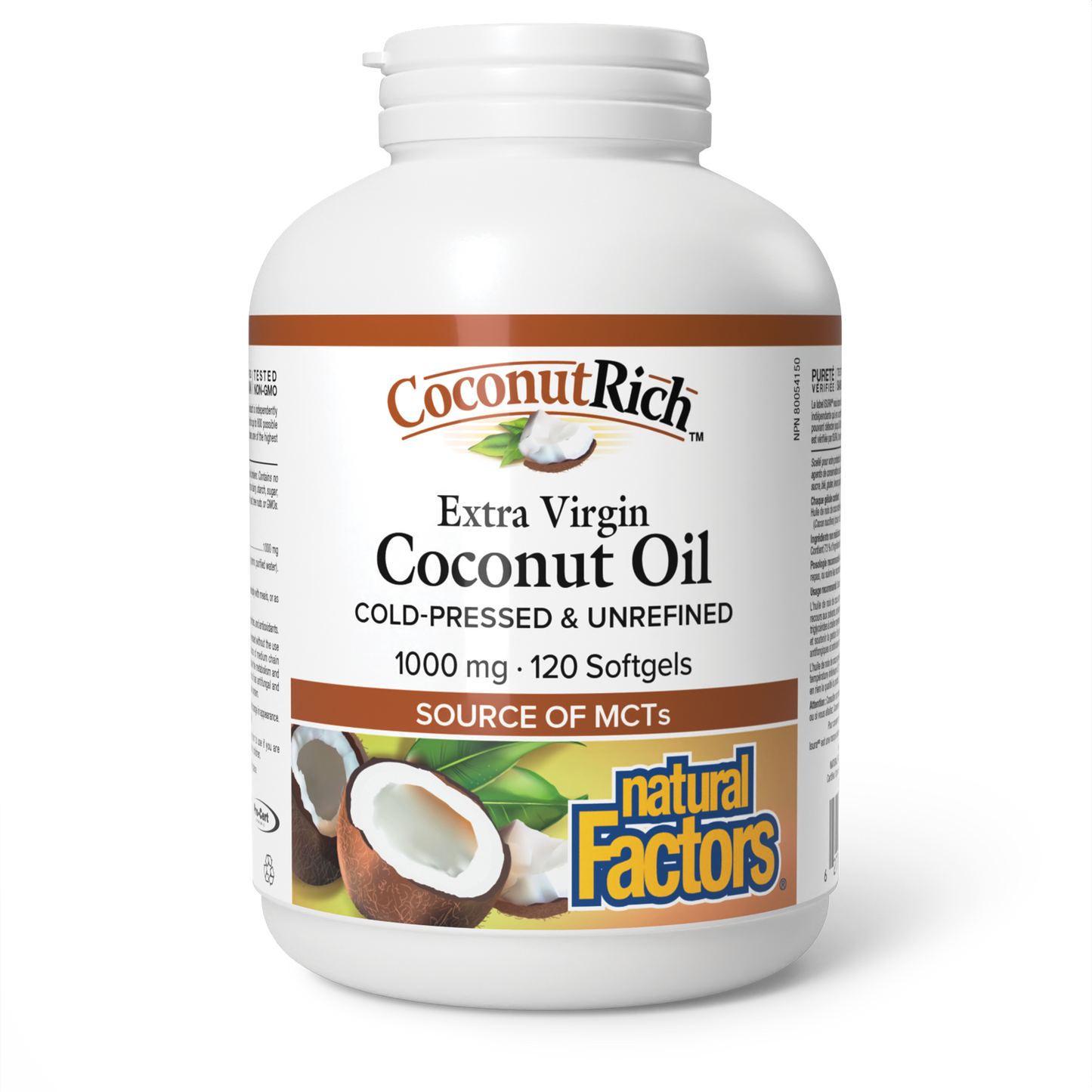 Natural Factors Extra Virgin Coconut Oil 1000 mg 120 Softgels