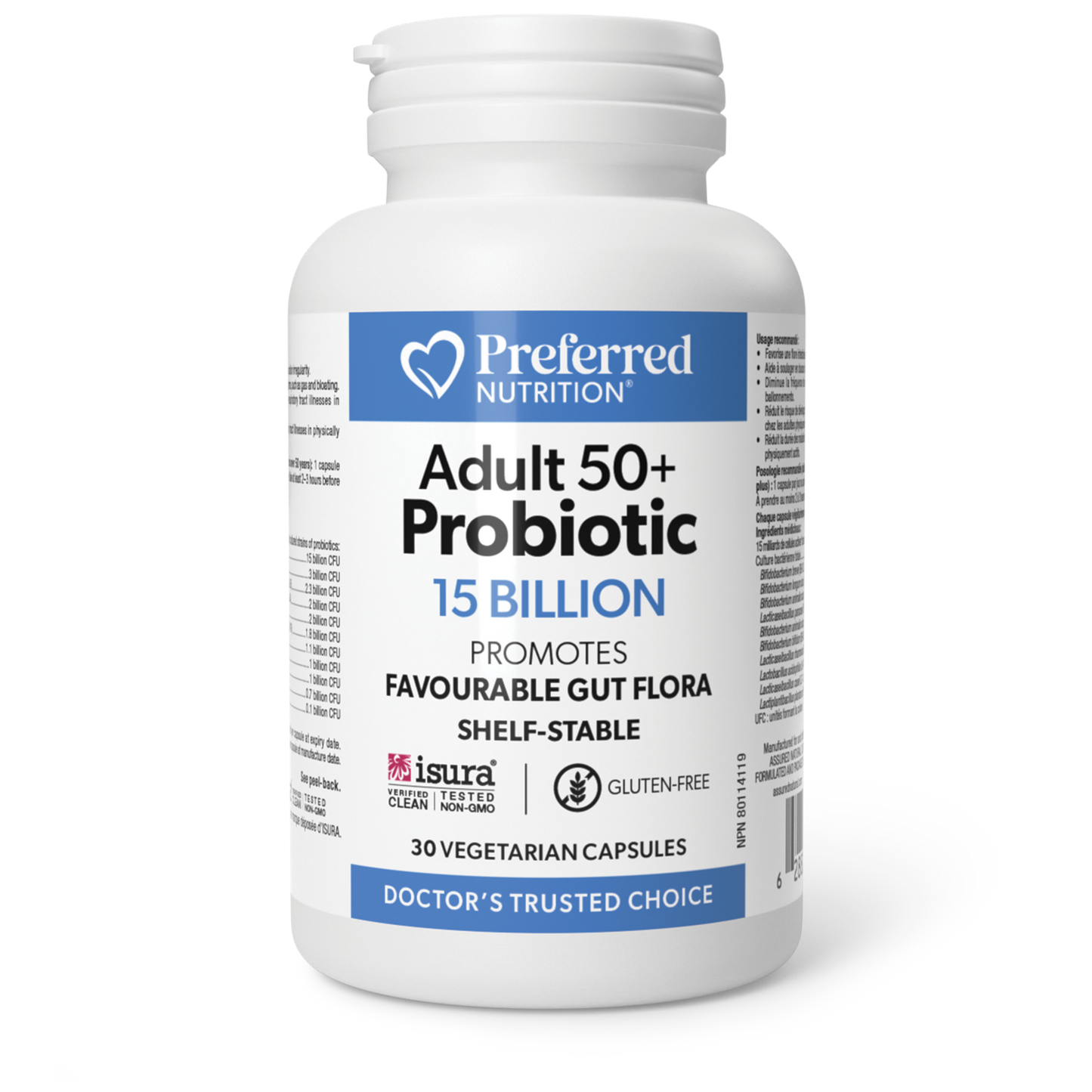 Preferred Nutrition® Adult 50+ Probiotic 15 Billion 30 Vegetarian Capsules