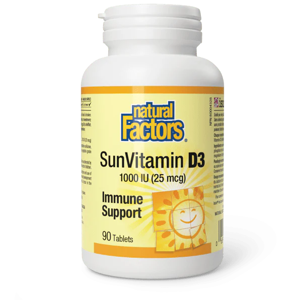 SunVitamin D3 Tablets 1000 IU, 90m Tablets - Natural Factors