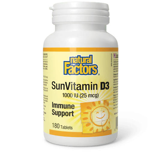 SunVitamin D3 Tablets 1000 IU, 180 Tablets - Natural Factors