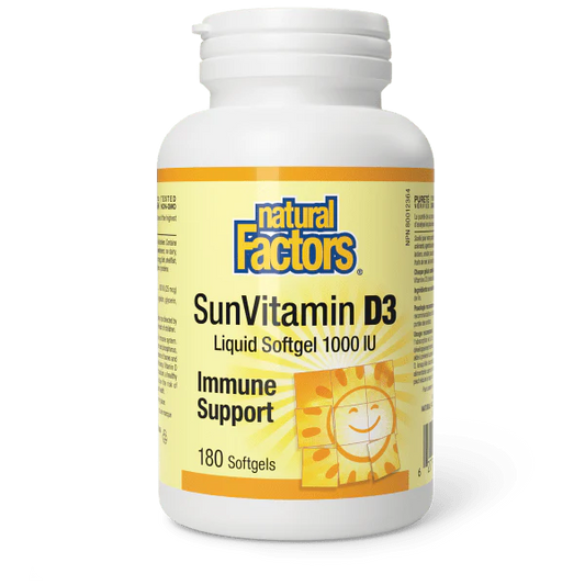 SunVitamin D3 Softgels 1000 IU, 180 Softgels - Natural Factors