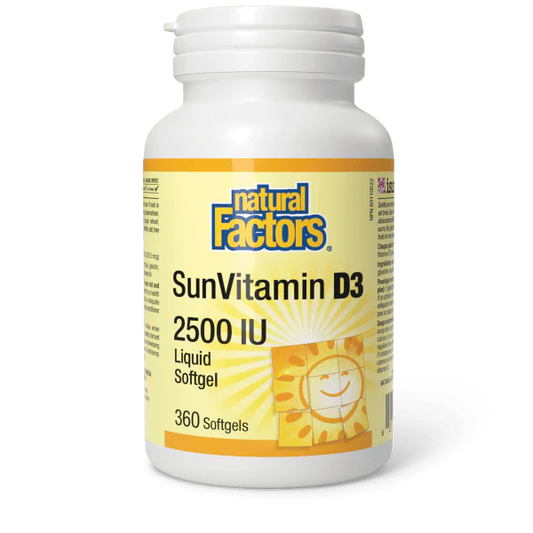 SunVitamin D3 2500 IU, 360 Softgels - Natural Factors
