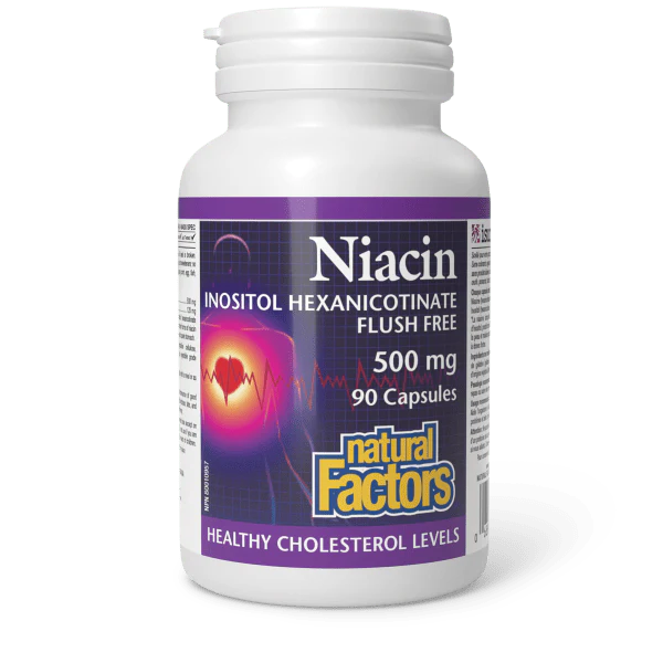 Niacin 500 mg, 90 Tablets - Natural Factors