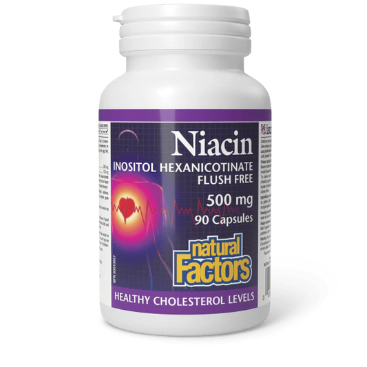Niacin 500 mg, 90 Tablets - Natural Factors