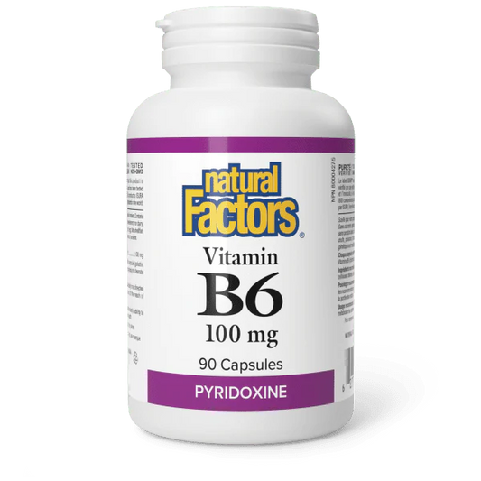 Vitamin B6 100 mg, 90 Capsules - Natural Factors