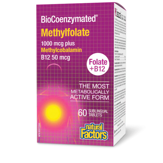 BioCoenzymated Methylfolate Folate + B12 1000 mcg/50 mcg BioCoenzymated™ 60 Sublingual Tablets