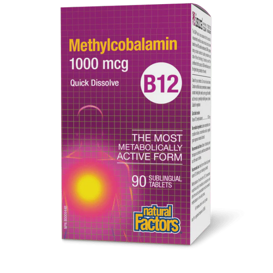 B12 Methylcobalamin 1000 mcg, 90 Sublingual Tablets - Natural Factors