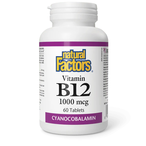 Vitamin B12 1000 mcg, 30 Tablets - Natural Factors