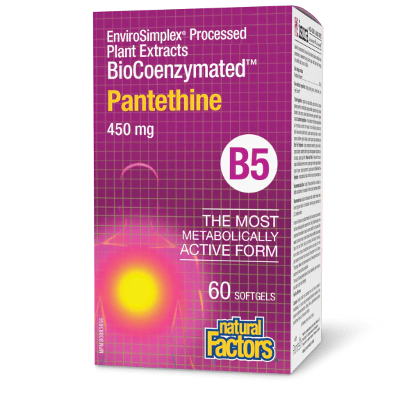 BioCoenzymated Pantethine B5 450 mg BioCoenzymated™, 60 Softgels- Natural Factors