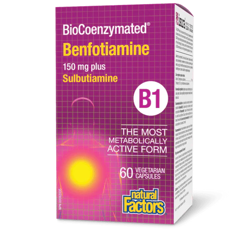 BioCoenzymated Benfotiamine B1 plus Sulbutiamine BioCoenzymated™, 60 Vegetarian Capsules - Natural Factors