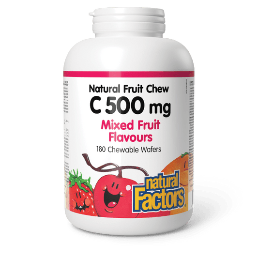 Vitamin C Chewable Mixed Fruit, 180 Chewable Waffers - Natural Factors