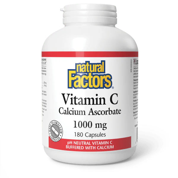Vitamin C Calcium Ascorbate 1000 mg Capsules, 180 Capsules