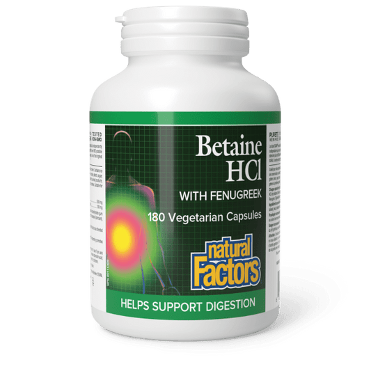 Betaine HCI with Fenugreek 180 Vegetarian Capsules