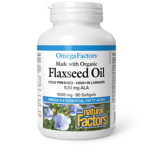 Organic Flaxseed Oil 1000 mg, OmegaFactors 180 Softgels