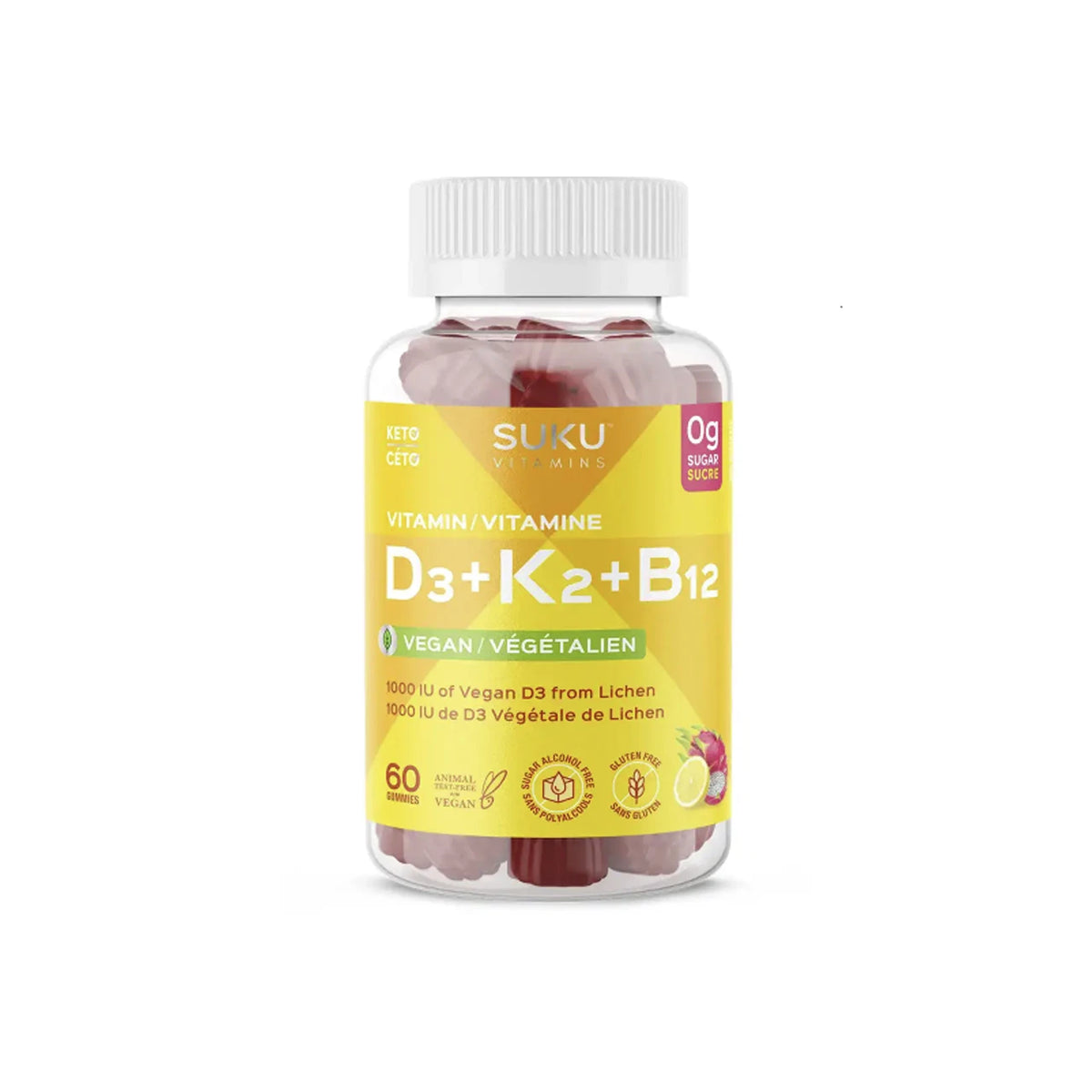 Vegan Vitamin D3 + K2 + B12 Gummies 60's