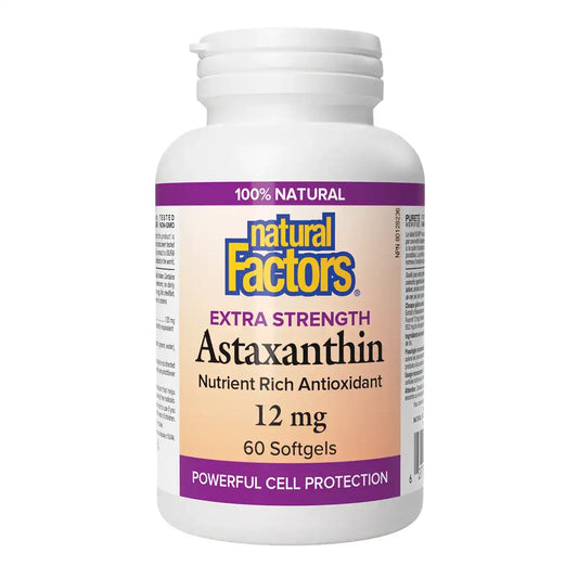 Astaxanthin Extra Strength 12 mg, 60 Softgels- Natural Factors