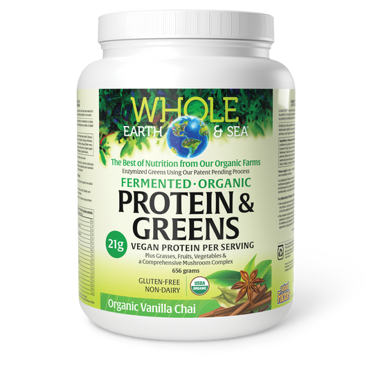 Whole Earth & Sea® Fermented Organic Protein & Greens 656 g Powder Organic Vanilla Chai